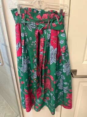 True Destiny Green Skirt with Pink and Light Blue Floral Print